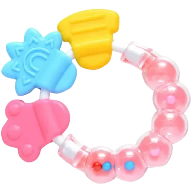 Silicone Baby Hand Teether With Jhunjhuni CN - 1 Pc - Rokomari product